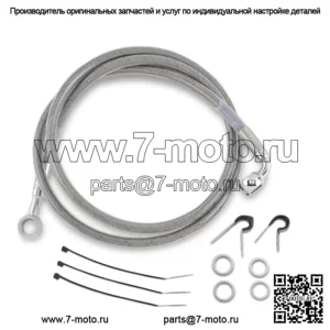Комплект передних тормозных магистралей с плетеной оплеткой из нержавеющей стали 44-7/8 дюйма Harley Softail 1987-96 гг. (Для: Harley-Davidson)