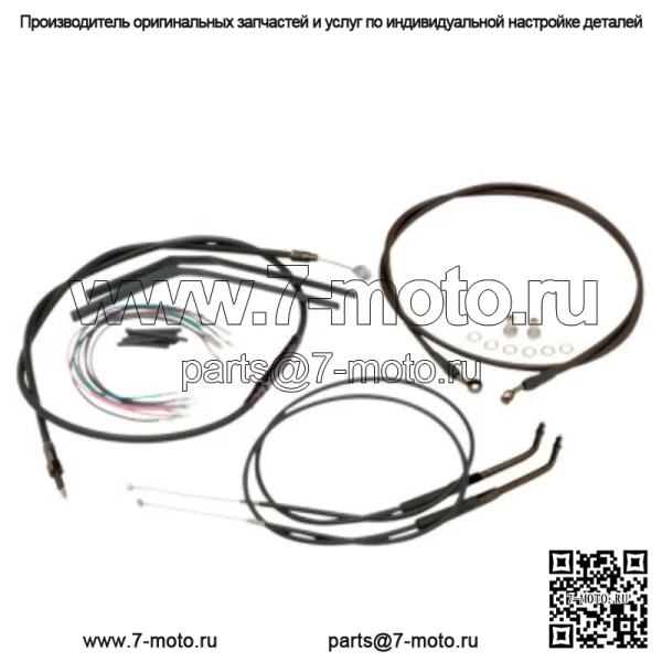 Черные виниловые тросы управления рулем Burly, полный комплект Softail Harley 00-06 (для: Harley-Davidson)