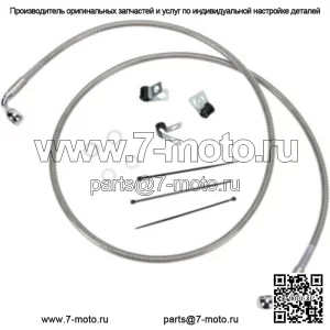 6 дюймов, 50 1/4 дюйма, комплект расширенной плетеной верхней тормозной магистрали из нержавеющей стали Harley Softail 00-07 (для: Harley-Davidson)