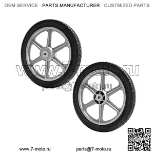 Пластиковое колесо со спицами 14 x 1,75 дюйма, 14 дюймов, черное (2 шт.)