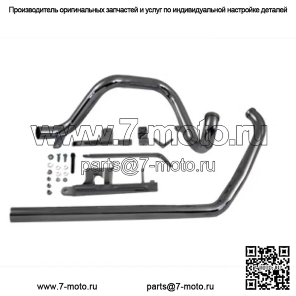 Хромированная система двойных выхлопных труб Harley Softail FXST FLST 2000-2006 (Для: Harley-Davidson)