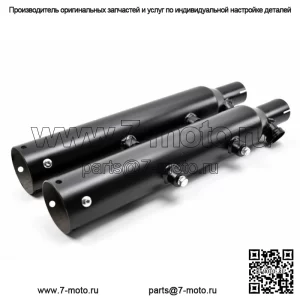 Выхлопная система Rush Exhaust 3 дюйма, черные насадки на патрубки глушителя, без наконечника Harley XL Sportster 04-08 (Для: Harley-Davidson)