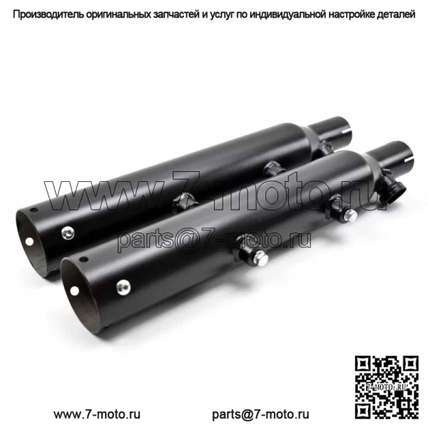 Выхлопная система Rush Exhaust 3 дюйма, черные насадки на патрубки глушителя, без наконечника Harley XL Sportster 04-08 (Для: Harley-Davidson)