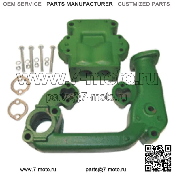 Впускной выпускной коллектор из 2 предметов подходит для трактора John Deere 520 530