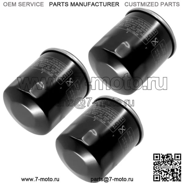 Масляный фильтр в упаковке из 3 штук для Yamaha YFM660 Grizzly YXR660 Rhino YFM450 Kodiak YYFM450Fx (Для: Yamaha Rhino 660 2006 г.)