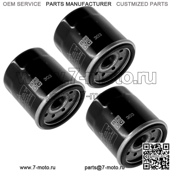 Масляный фильтр в упаковке из 3 штук для Yamaha YFM660 Grizzly YXR660 Rhino YFM450 Kodiak YYFM450Fx (Для: Yamaha Rhino 660 2006 г.) - Image 3