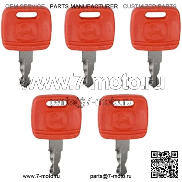 5 шт. ключ зажигания RE183935 RE71557 Замена ключа для JD Farm Tractor 3120 3320 3720 4210 4320 4510 4710 5045E 5103 5203 7130 7230