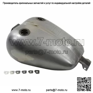 Гладкий топливный бензобак Mustang на 4 галлона Fat Bob Bobbed с двойной крышкой Harley FXR 38-0081 (для: Harley-Davidson)