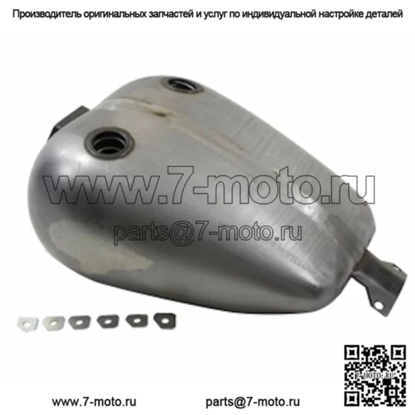 Гладкий топливный бензобак Mustang на 4 галлона Fat Bob Bobbed с двойной крышкой Harley FXR 38-0081 (для: Harley-Davidson)