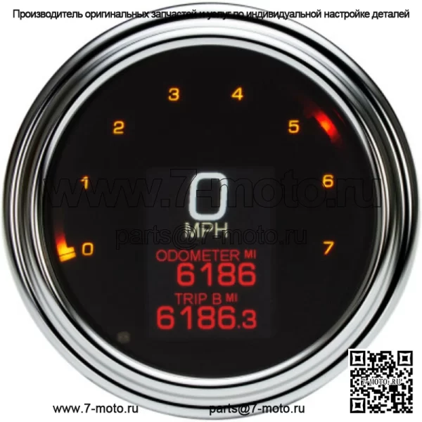 Dakota Digital 4,5-дюймовый хромированный безель, цифровой спидометр, датчик уровня бака Harley Touring (для: Harley-Davidson)