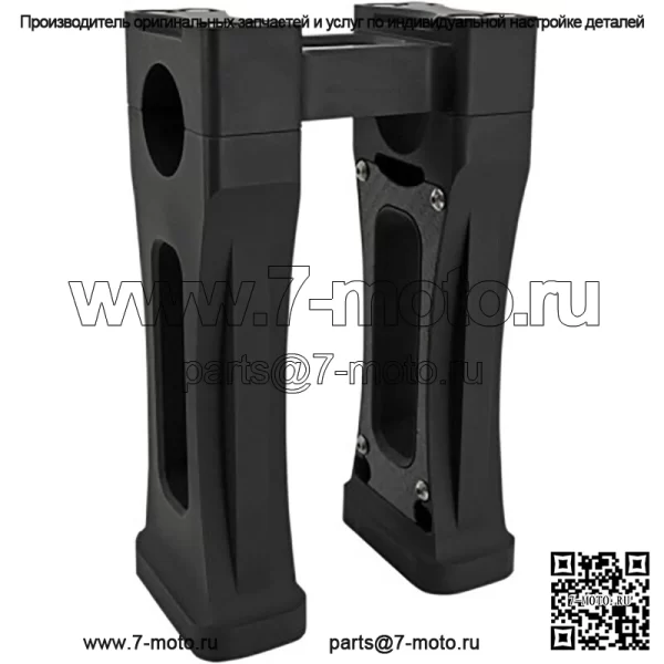 Зажим Trask Performance 7" Assault Risers, черный Harley 17+ Softail Fat Bob FXFB (Для: Harley-Davidson)