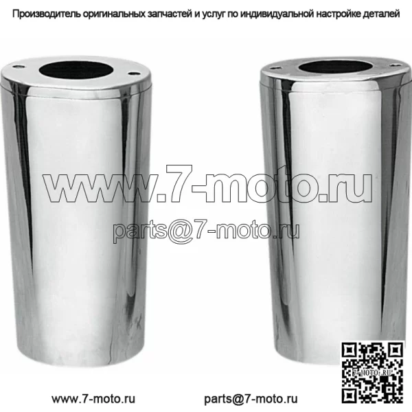 Хромированные накладки на вилку Drag Smooth, колокольчики Harley Touring Softail 49-17 (для: Harley-Davidson)
