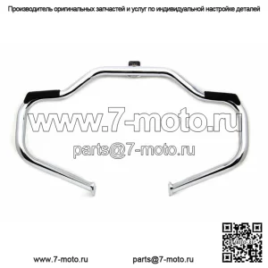 Передняя защита двигателя с хромированной перемычкой для усов Harley Touring Multi Fit 1997-2008 гг. (Для: Harley-Davidson)