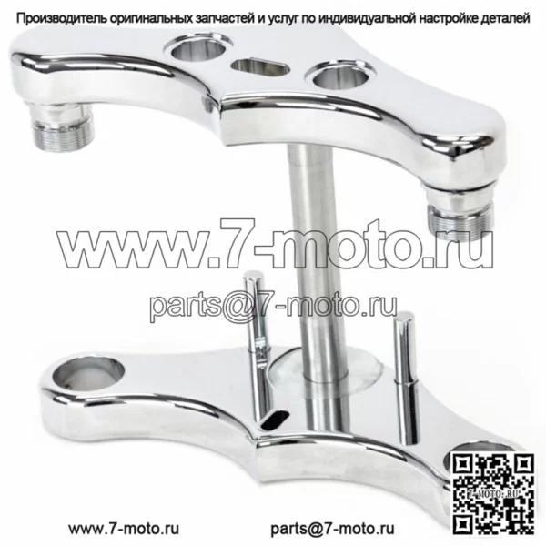 Хромированная заготовка Ultima Zero Rake Triple Trees Hidden Stem Harley Softail FXST 41MM (Для: Harley-Davidson)