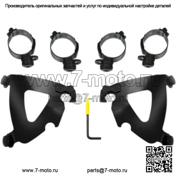 Комплект крепления Memphis Shades Black Road Warrior с триггерным замком Harley 18+ FLSB FXLRS (Для: Harley-Davidson)