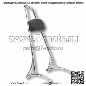 Burly Chrome Tall Sissy Bar Pad Backrest Harley Sportster XL 1994-2003 883 1200 (Для: Harley-Davidson)