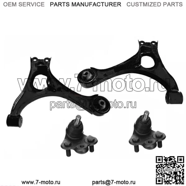 Для 2006-2011 Acura CSX 2.0L Комплект шаровых шарниров переднего нижнего рычага, черный, 4 шт.