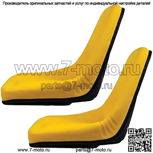 TM333YL (2) Комплект желтых сидений Michigan для газонного трактора John Deere Gator - Image 2