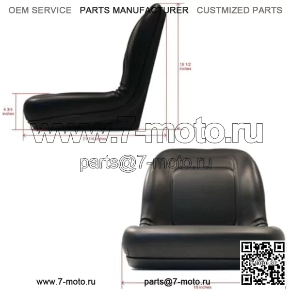 Черное сиденье с высокой спинкой подходит для John Deere Gator CS, CX, 4x2 HPX, 4x4HPX, 4x4 Trail HPX - Image 2