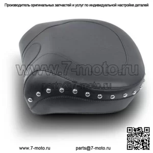 Сиденье заднего пассажира Mustang Wide Touring с хромированными шипами Harley Softail (Для: Harley-Davidson)