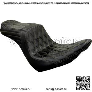Le Pera Черное 2-местное сиденье с хвостовиком Diamond Chestnut Stitching 18+ Harley Low Rider (Для: Harley-Davidson)