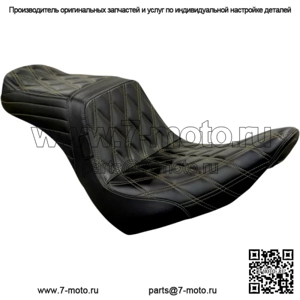 Le Pera Черное 2-местное сиденье с хвостовиком Diamond Chestnut Stitching 18+ Harley Low Rider (Для: Harley-Davidson)