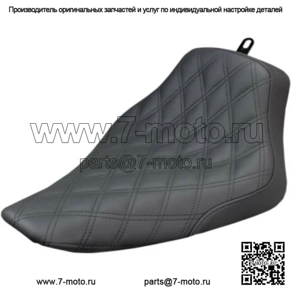Seatdlemen Black Renegade Lattice Stitch Solo Seat Harley 11-17 Softail FXS FLS (Для: Harley-Davidson)