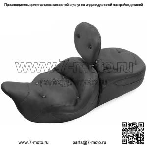 Цельное сиденье Regal Mustang Super со спинкой водителя 2008-2020 Harley Touring (Для: Harley-Davidson)