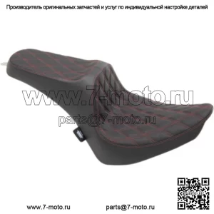Predator III Red Double Diamond Seat 2 Up Harley 00-17 Softail (Для: Harley-Davidson)