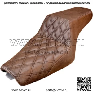 Сиденье Saddlemen Step 2 Up, коричневое сиденье с решетчатой строчкой 3.3 Tank Harley 2004+ XL Sportster (для: Harley-Davidson)
