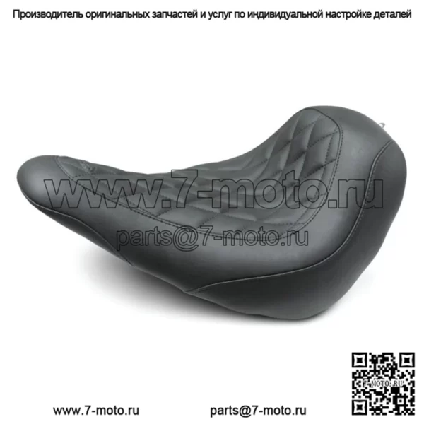Mustang Black Wide Tripper Solo Driver Diamond Seat Harley Softail FXLR FLSB 18+ (Для: Harley-Davidson)