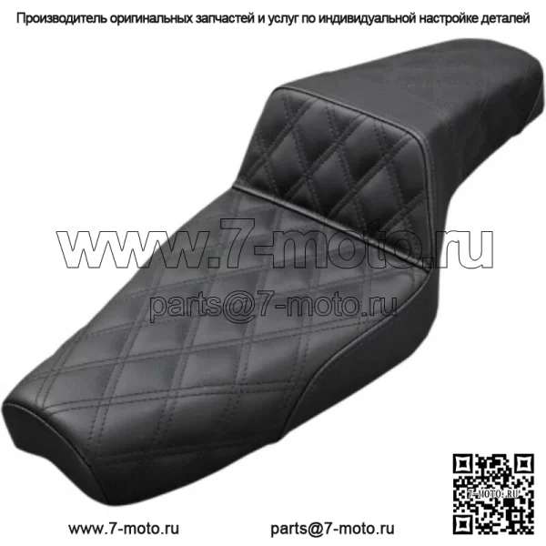 Saddlemen Step 2 Up Lattice Stitch Black Seat 4.5 Tank Harley 2004+ XL Sportster (Для: Harley-Davidson)