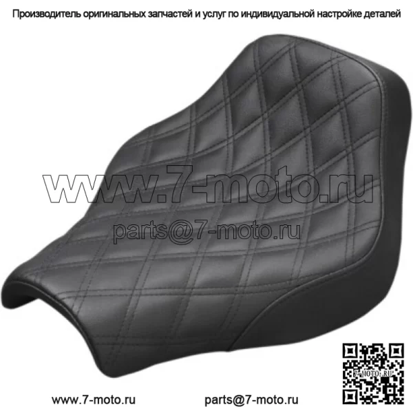 Seadlemen Black Renegade Lattice Stitch Driver Solo Seat Harley 18+ FXBB FXST M8 (Для: Harley-Davidson)