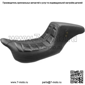 Цельное сиденье водителя и пассажира Mustang Black Squareback Harley Touring 08-20 (Для: Harley-Davidson)