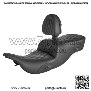 Сиденье Saddlemen Roadsofa с решетчатой спинкой и подогревом сиденья GelCore Harley Touring 97-07 (Для: Harley-Davidson)