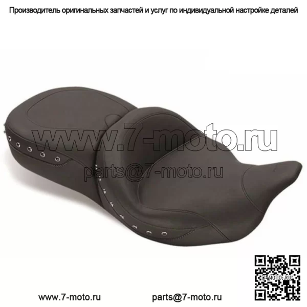 Цельное сиденье Mustang Super One-Piece с черными шипами и приемником Harley Touring 2008-2020 гг. (Для: Harley-Davidson)