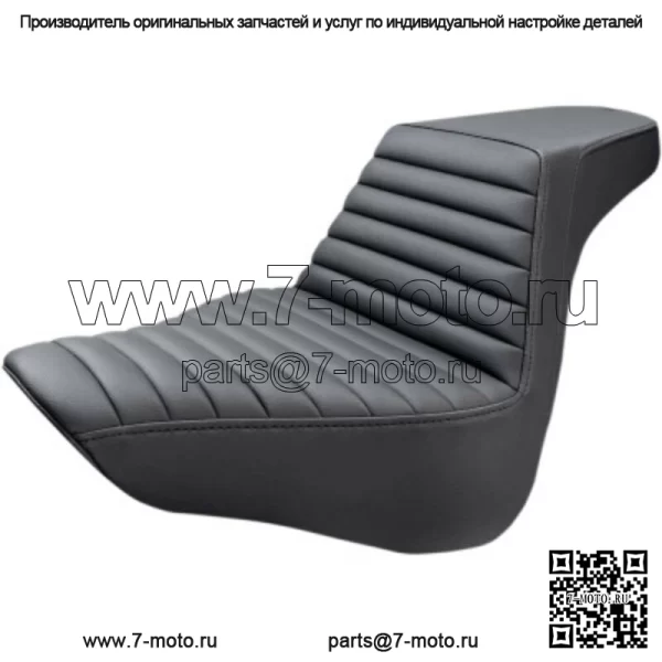 Seatdlemen Black Step 2 Up Tuck And Roll TR Seat Harley Softail 18+ Fat Boy M8 (Для: Harley-Davidson)