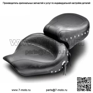 Цельное туристическое сиденье Mustang с широкими шипами и шипами 2006-2017 Harley Dyna 75435 (Для: Harley-Davidson)