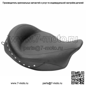 Переднее водительское сиденье Mustang Black Vintage с шипами Solo Harley Touring 2008-2020 (Для: Harley-Davidson)