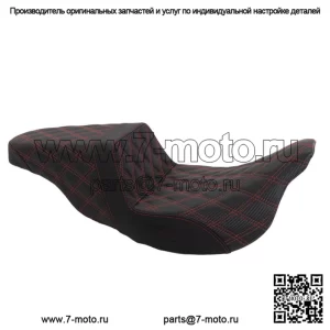 Захват из углеродного волокна с красной решетчатой строчкой Saddlemen Step 2 Up Seat Harley Touring (Для: Harley-Davidson)