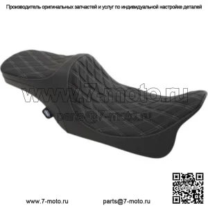 Predator III Silver Dimond Stitch 2Up Seat Harley Touring 97-07 (Для: Harley-Davidson)
