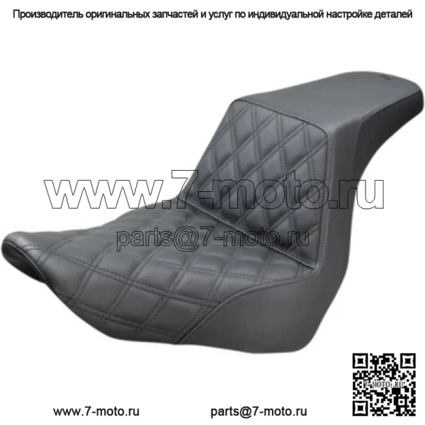 Seaddlemen Step Up 2 Up Lattice Stitch Black Seat Harley 18+ Softail FXLR/S FLSB (Для: Harley-Davidson)