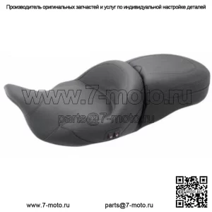 Мустанг Черное цельное туристическое сиденье с подогревом, простое Harley Dresser Bagger 08-2020 (Для: Harley-Davidson)