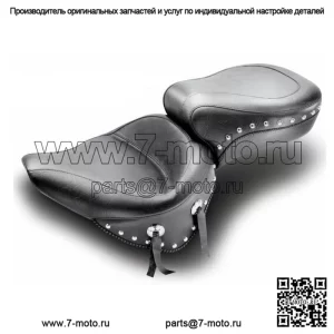 Цельное сиденье Mustang Wide Touring с хромированными шпильками 00-06 Harley Softail (Для: Harley-Davidson)