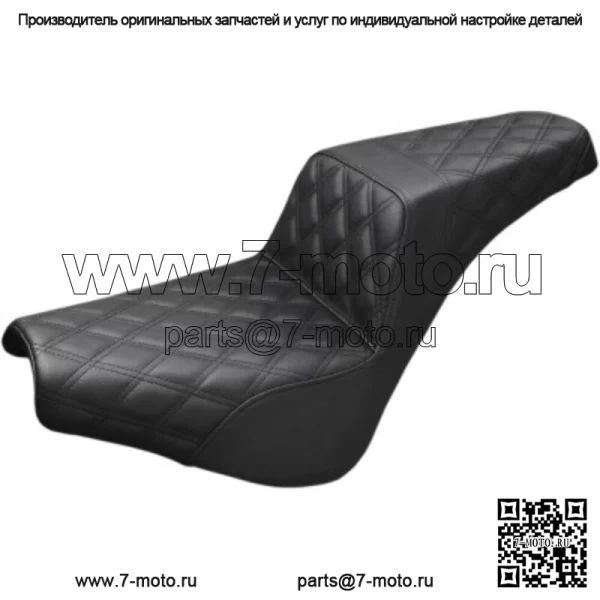 Сиденье Saddlemen Black Step 2 Up с решетчатой строчкой Harley Softail 18+ Street Bob FXST (Для: Harley-Davidson)