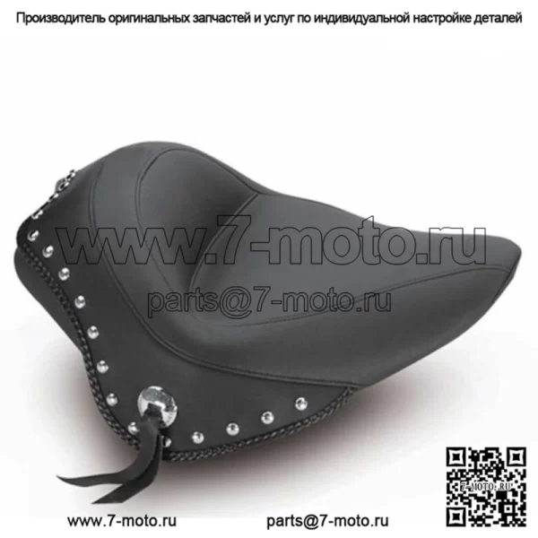 Новое сиденье Mustang Touring Solo с широкими хромированными шипами Harley Softail Slim Blackline (для: Harley-Davidson)