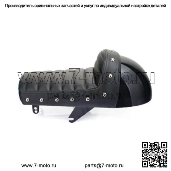 Кожаное сиденье мотоцикла-кафе-гонщика в стиле ретро - Image 4