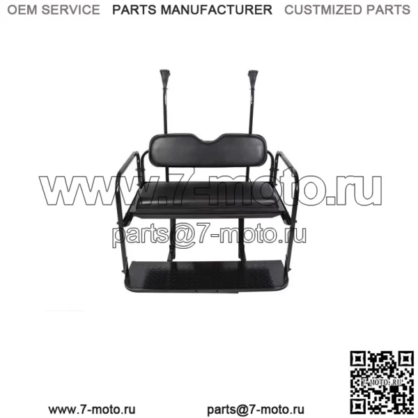 Комплект откидных задних сидений для клубного автомобиля Precedent Golf Cart *ЧЕРНЫЕ ПОДУШКИ СИДЕНИЙ*