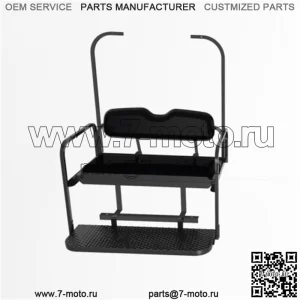 Заднее откидное сиденье Club Car DS Old Black с опорами на крышу (1982-2000.5)