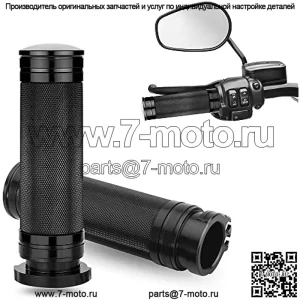 Ручки мотоцикла, черные хромированные ручки руля, совместимые с Harley Touring Honda Yamaha Suzuki Kawasaki